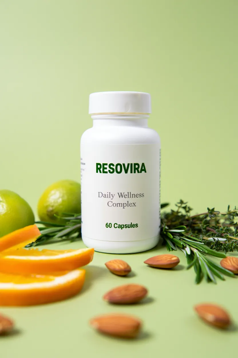 Resovira daily wellness complex bottle with natural ingredients